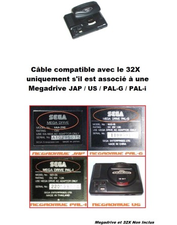 Câble MD1 → 32X [Neuf]